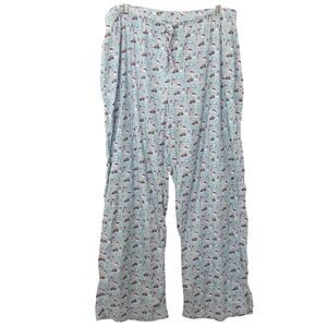 Vineyard Vines Christmas Santa Whale PJ Pants Blue Crabs Mens XL Nautical Preppy